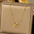 Zarvara 18kt Gold Plated Bow Necklace