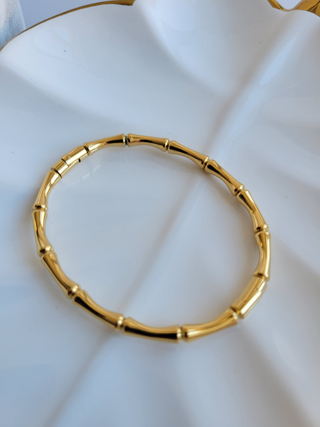 Zarvara 18kt Gold Plated Bamboo Bangle, Pre Order