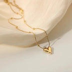 Zarvara 18kt Gold Plated Eternal Heart With Beads Necklace