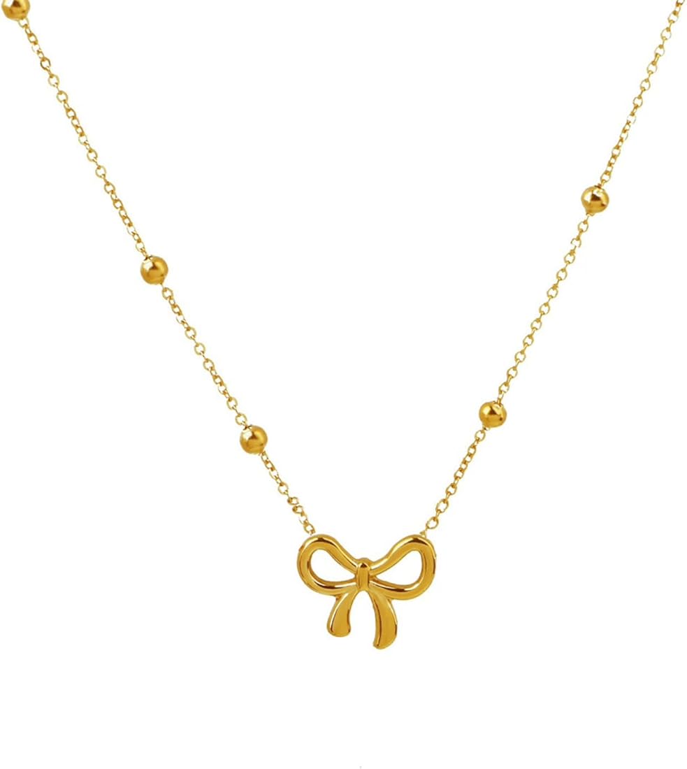 Zarvara 18kt Gold Plated Bow Necklace