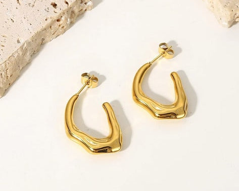 Zarvara 18kt Gold Plated Semi Hoop