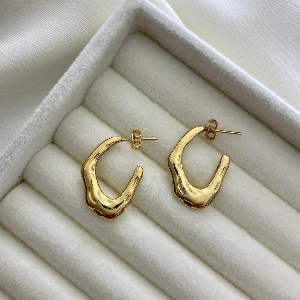 Zarvara 18kt Gold Plated Semi Hoop