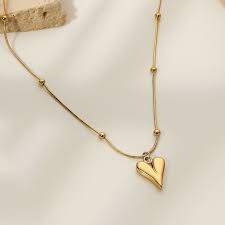 Zarvara 18kt Gold Plated Eternal Heart With Beads Necklace