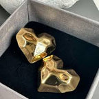 Zarvara 18kt Gold Plated  hammer Heart Stud