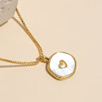 Zarvara 18kt Gold Plated White Heart Necklace