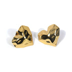 Zarvara 18kt Gold Plated  hammer Heart Stud