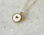 Zarvara 18kt Gold Plated White Heart Necklace