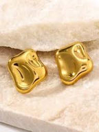 Zarvara 18kt Gold Plated Hammer Stud